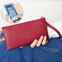 Billeteras de pulsera para mujer, bolso largo con pantalla táctil, para teléfono, monedero, monedero 2024 - compra barato