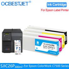 Cartucho de tinta Compatible con SJIC26P Epson TM-C7500, 300ml/Unid, para impresora de etiquetas Epson Colorworks C7500, con tinta pigmentada 2024 - compra barato