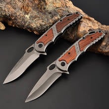 damascus 440C sandalwood folding blade knife folding north American hunting knife survival tactics folding pocket knife edc tool 2024 - buy cheap