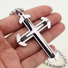 Men Chain Christian Jewelry Gifts Vintage Cross Crucifix Jesus Piece Pendant & Necklace Stainless Steel 2024 - buy cheap