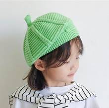 Women Kid Winter Warm Crochet Beret Cap New Girl Casual Cotton Pumpkin Hat Female Child Girl British Artist Hat 2024 - buy cheap