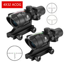 ACOG-mira telescópica con retícula iluminada, accesorio para pistola de caza, reflejo de fibra óptica Real, color rojo y verde, 4x32 2024 - compra barato