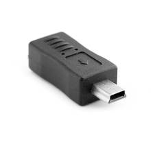 Adaptador negro Micro USB hembra a Mini USB macho, convertidor de cargador, 1 ud. 2024 - compra barato