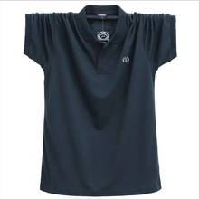 6XL 5XL Men'S POLO Shirt Cotton Business Work Casual Pure  Lapel Men'S Short Sleeve Solid Color Large Size POLO Shirt 2024 - buy cheap
