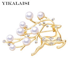 YIKALAISI Pearl Brooch Natural Oblate Pearl jewelry 6-7-8mm Brooch Pin For Women wholesale 2024 - buy cheap