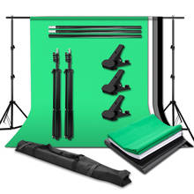 Studio Photo Portable Backdrop Stand Kit  2mx2m Background Support System 3 pcs Photo Backgrounds (Green/Black/White)  3 Clamps 2024 - buy cheap