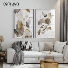 Abstrato moderno padrão irregular dourado quadros da arte lona para sala de estar quarto poster e impressões parede decoração casa 2024 - compre barato