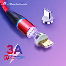 Jellico 3A Магнитный кабель Micro usb type C для быстрой зарядки Micro usb type-C Магнитный зарядный провод USB C для iPhone 11 X XR USB кабель 2024 - купить недорого