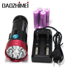 high power flashlight 8000 lumens 9/10/11T6 LED flashlamp XM-L T6 LED camping Flashlight +4 x18650 battery +Charger 2024 - buy cheap