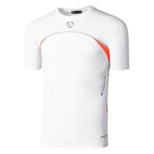 Jeanencontrana camiseta esportiva masculina, camiseta top com manga curta para corrida, academia, treino, futebol, corte seco lsl1058 branca 2 2024 - compre barato