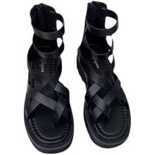 Wedges Heels Black Punk Gothic Wedges Bottom Comfort Shoes For Women Office shoes Demonia shoes Platform heels Sandals Women 2024 - buy cheap
