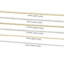 20pcs 316L Stainless Steel 1 1.5 2mm Rolo Link Chain Necklace Gold Steel Tone 40 45 50 60CM Long Chain Lobster Clasp Necklace 2024 - compre barato