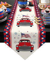 Independence Day Truck Flag Table Runner Wedding Table Decor Tablecloth And Placemat Kitchen Dinning Table Decoration 2024 - buy cheap