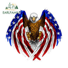 Earlfamily 13cm x 11.5cm etiqueta do carro águia careca eua bandeira americana etiqueta da janela do caminhão carro decalque 2024 - compre barato