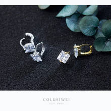 Colusiwei 925 prata esterlina orelha hoop para as mulheres cintilante clearz cz brincos jóias 100% real prata moda jóias finas 2024 - compre barato