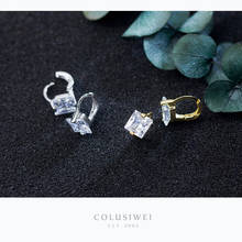 Colusiwei-pendientes de plata de ley 925 para mujer, aretes brillantes de circonia cúbica, joyería fina de moda de plata 100% auténtica 2024 - compra barato