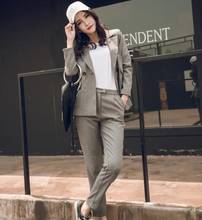 Vintage Pants Suits Women Elegant Office Lady Suit Formal Work Blazer Jacket Trouser Two Piece Set OL 2020 Spring Autumn Outfit 2024 - buy cheap