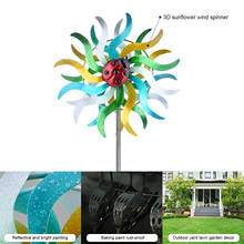 Tooarts-molino de viento 3D de girasol para decoración de jardín, repelente de aves, resplandeciente, reflectante, disuasorio de aves, protege las plantas 2024 - compra barato