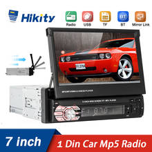 Hikity 1 Din Auto Retractable Car Radio 7" Touch Screen MP5 Player Bluetooth Autoradio Mirror Link Radio For 1 Din universal 2024 - buy cheap