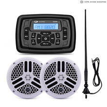 Marine Boat Radio Audio Stereo Bluetooth FM AM Receiver For RV Golf Cart Motorcycle+6.5 Inch Marine Waterproof Speakers+Antenna 2024 - buy cheap