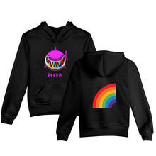 Sudadera con capucha de tiburón arcoíris 6ix9ine para niño y niña, suéter de dibujos animados Kawaii, ropa para niños de 3 a 14 años 2024 - compra barato