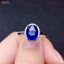 The best gift for Anniversary Natural and Real Sapphire Ring 925 sterling silver Fine jewelry Sapphire Ring 2024 - buy cheap