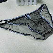 Transparent Sexy Men Panties Slip Soft Breathable Male Net See Through Mesh Low Waist Briefs Underwear 2024 - buy cheap