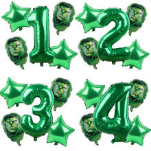 5 шт. Мстители "," Халк "," Железный человек Фольга шарики зеленый номер вечерние надувная голова на день рождения воздушные шары для украшения вечеринок вечерние украшения Детские игрушки Globos 2024 - купить недорого