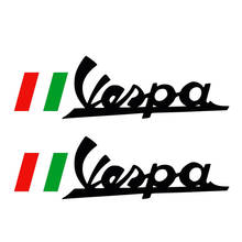 Pegatinas de vinilo para coche, calcomanías con logotipo de Vespa, Bandera de Italia, salón, accesorios de motocicleta, calcomanías de PVC, 2 uds. 2024 - compra barato