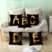 Pillow Cover home decor black golden Letter Printed Cushion Covers body Pillowcase Decorative Sofa Throw Pillows Polyester 45*45 2024 - buy cheap