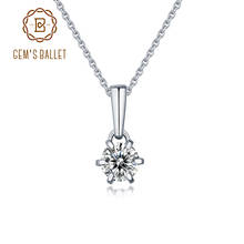 GEM'S BALLET-collar con colgante redondo de Plata de Ley 925, joyería clásica de moissanita, con diamante brillante de Color D de 1.0Ct 2024 - compra barato