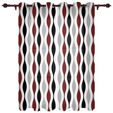 Geometric Black Red Grey Medieval Print Window Curtains for Living Room Kitchen Curtain with Valance Kids Room Home Decor 2024 - buy cheap
