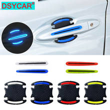 DSYCAR Car Safety Reflective Strips Carbon Fiber Car Door Handle Paint Scratch Protector Sticker Cover Guard Protective Film 2024 - buy cheap
