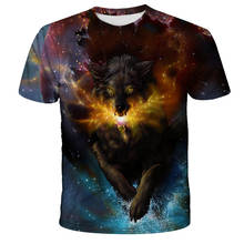 Novidade 3d lobo camiseta legal lobo impressão camisas verão casual 3d manga curta hip hop boa qualidade 2024 - compre barato