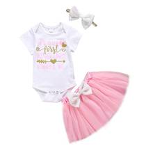 My 1st Mother Day Baby Girl Clothes Romper Bodysuit+Tutu Skirt+Headband Outfits Pink 3-6Months 2024 - buy cheap