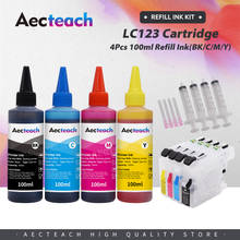 Aecteach new 4 Bottle Ink Refill Kit for LC123 Refillable Ink Cartridge for Brother MFC-J6520DW/MFC-J6720DW/MFC-J6920DW Printers 2024 - buy cheap
