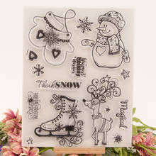 Christmas Snowman Gloves Shoe Deer Transparent Clear Rubber Stamp Sheet Cling Scrapbooking Photo Album Paper Card DIY Craft 2024 - buy cheap