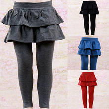 2-8T Kids Baby Girls Warm Cute Cake Culottes Leggings Pants With Ruffle Tutu Skirt Pants 2024 - buy cheap