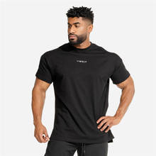 Camiseta de algodón para hombre, camisa negra para Fitness, culturismo, gimnasio, transpirable, Tops ajustados de moda de verano 2024 - compra barato