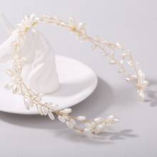 Hecho a mano elegante mujer Bridemaid boda fiesta perla diadema nupcial diadema para mujeres niñas moda accesorios de joyería 2024 - compra barato