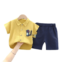 Ropa de moda para bebé, Camisa de algodón para niño, pantalones cortos, 2 unids/set/conjunto, traje informal para niño, chándal para niño 2024 - compra barato