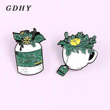 GDHY-broches de esmalte con forma de Margarita, broches perfumados con forma de taza de crisantemo, insignias, alfileres para ropa vaquera, regalos 2024 - compra barato