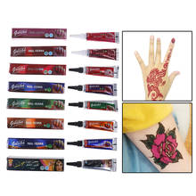 Pintura de cono de pasta de Henna india para mujer, dibujo temporal DIY, belleza, dedo, crema corporal, pintura para Plantilla de arte corporal, 1 ud. 2024 - compra barato