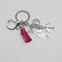 Earth Airplane Keychain 2020 No matter where Pendant Travel Keychain Friendship Best Friends Cute Tassel Jewelry Diy Handmade Ke 2024 - buy cheap