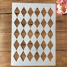 A4 29cm Diamond Texture Geometry DIY Layering Stencils Wall Painting Scrapbook Coloring Embossing Album Decorative Template 2024 - buy cheap