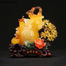 Lucky Fortune Gourd Animal Statue Ornaments Resin Sculpture Crafts Home Wine Cabinet  Decoration Accessories Move Wedding Gifts 2024 - buy cheap