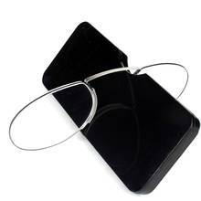 Пластиковые очки для чтения Портативный кошелек считыватель с чехлом нос клип на мини очки для чтения с чехлом 2024 - купить недорого