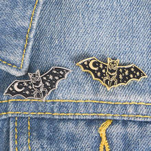 Bat Cat Enamel Pins Gold Silver Lapel Pins Badges Star Witch Brooches for Men Women Jewelry Accessories 2024 - buy cheap