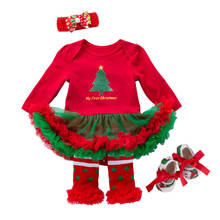 My 1st Christmas Outfits for Baby Girls Infant Red Xmas Dress Santa Claus Tree Costume Dress Toddler Bebe New Year Clothes 3-18M 2024 - buy cheap