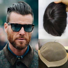 Sistema de reemplazo de cabello Mono fino para hombres, tupé de cabello humano indio 120%, peluca de cabello Denstiy Mono para hombres 2024 - compra barato